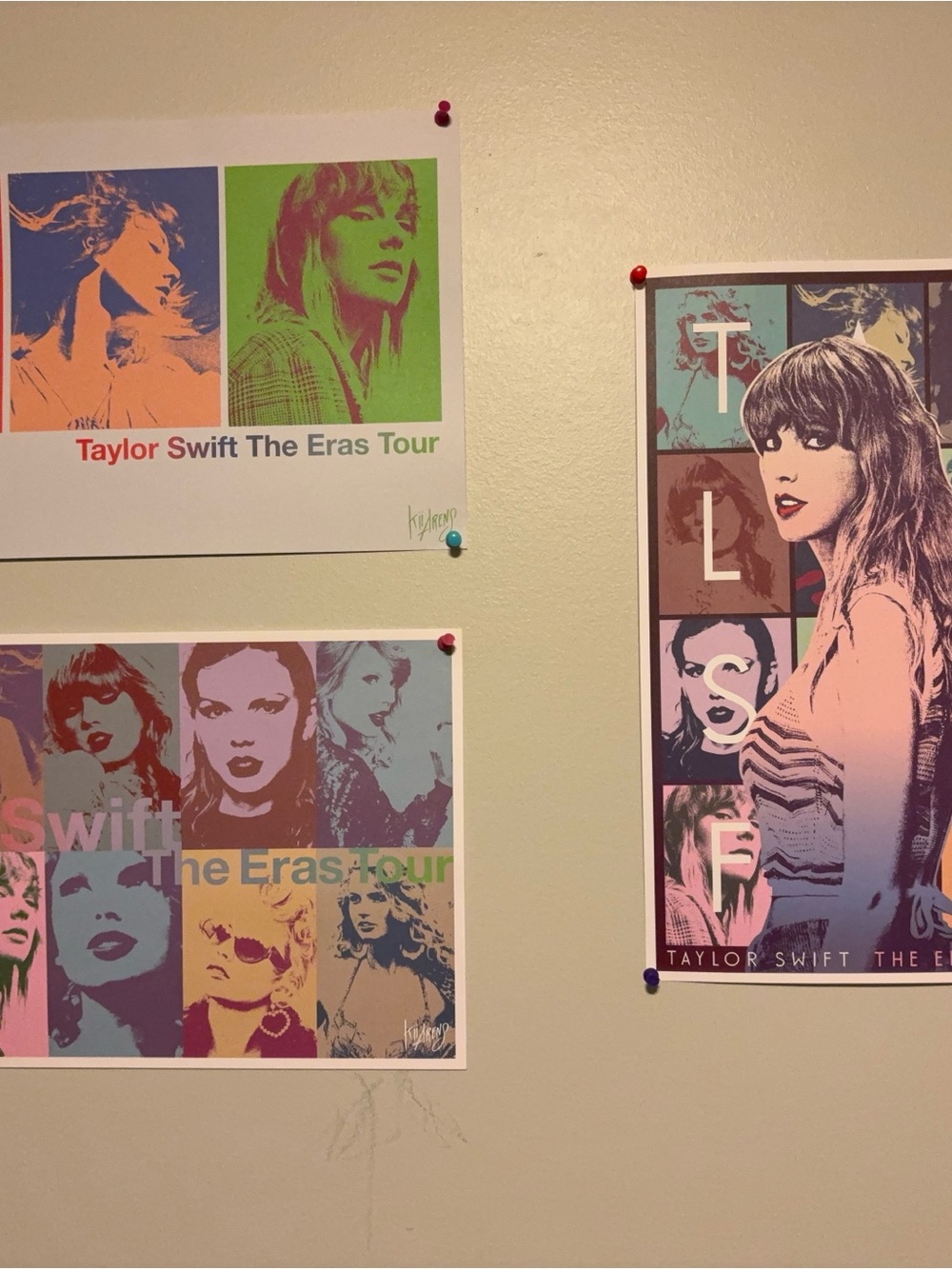 Taylor Swift Pop Art Poster Set - Pink, Green, Blue, Peach